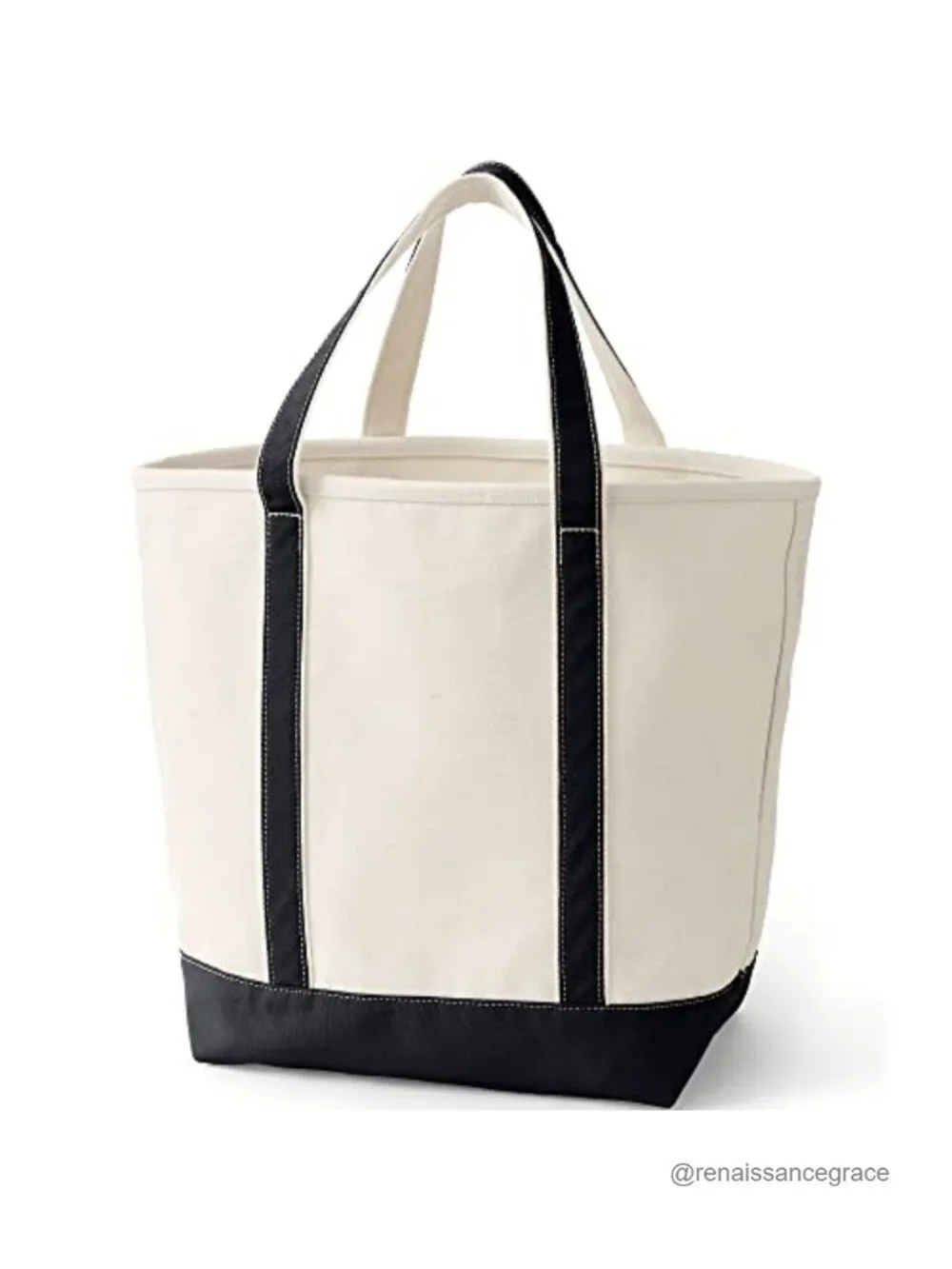 Large Canvas Tote Bag with Snap Pocket Key Strap